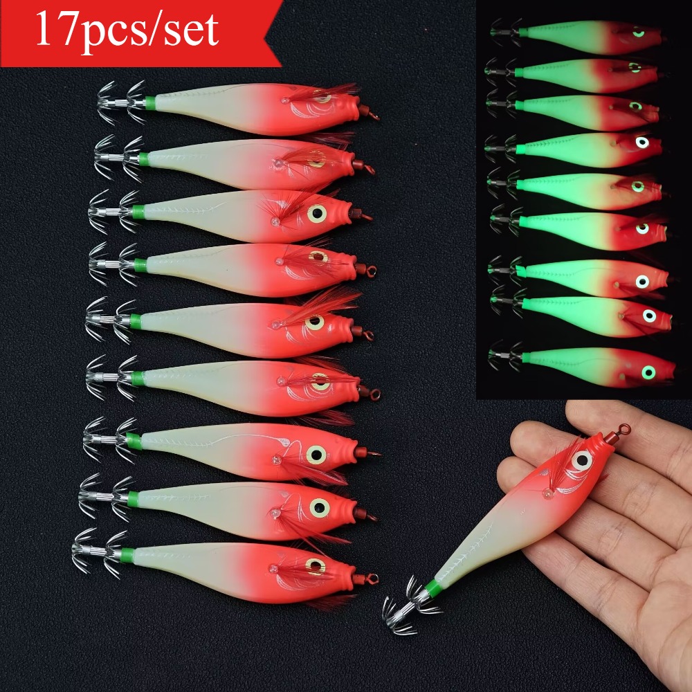 Saltwater Fishing Hook - 17 pezzi, 10 cm, esche luminose