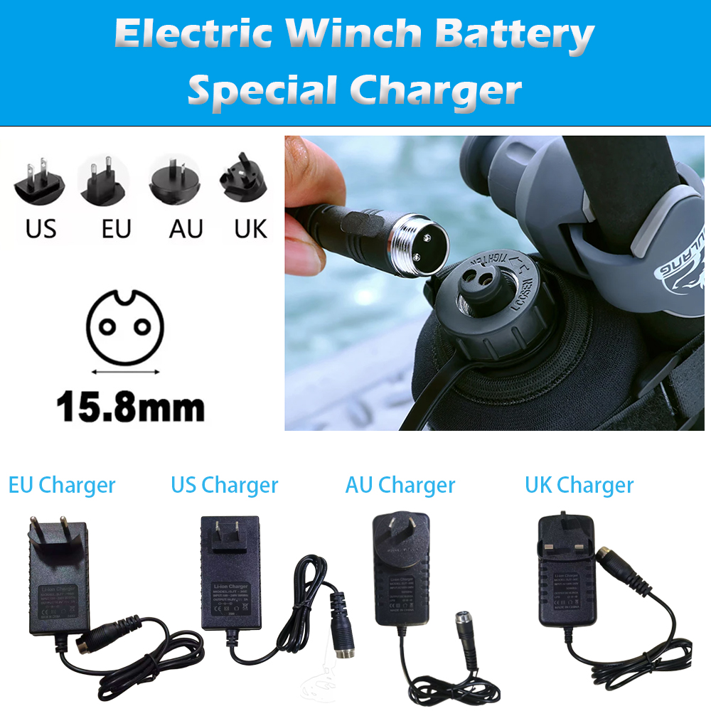 Fishing Equipment Uk - Batteria per verricello elettrico 16.8V 2A